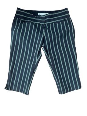 Vintage Y2K Diane Von Furstenberg Navy & Green Bermuda Shorts